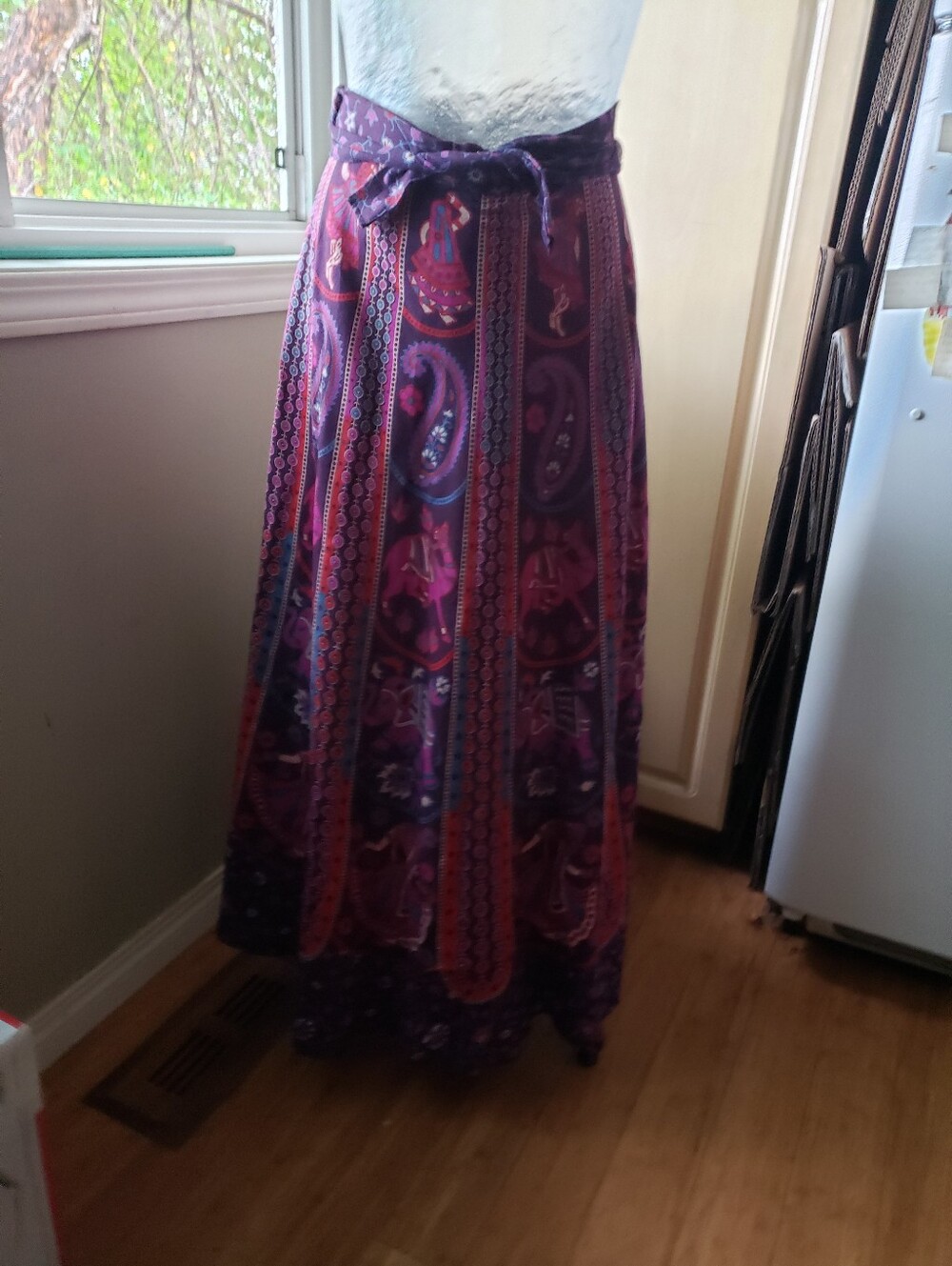 Bohemian Purple Paisley Maxi Skirt - Women's